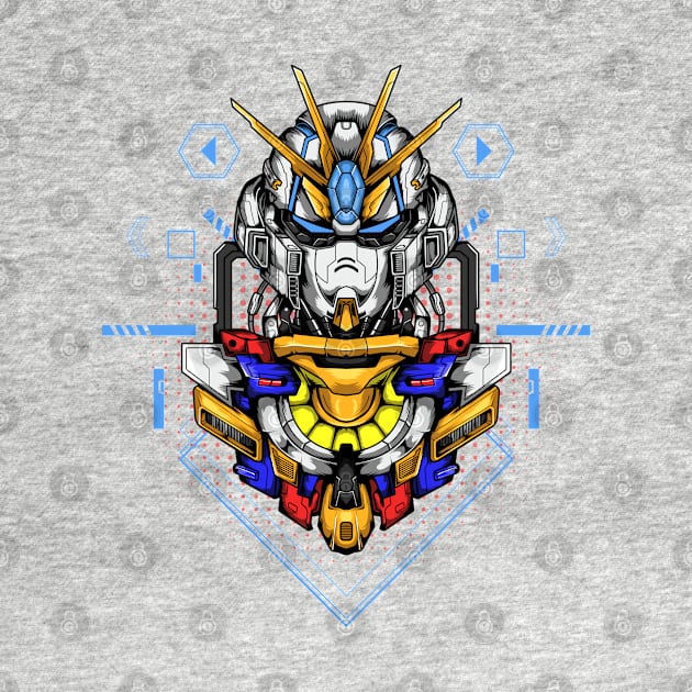 Custom Gundam Illustration by Indraokta22